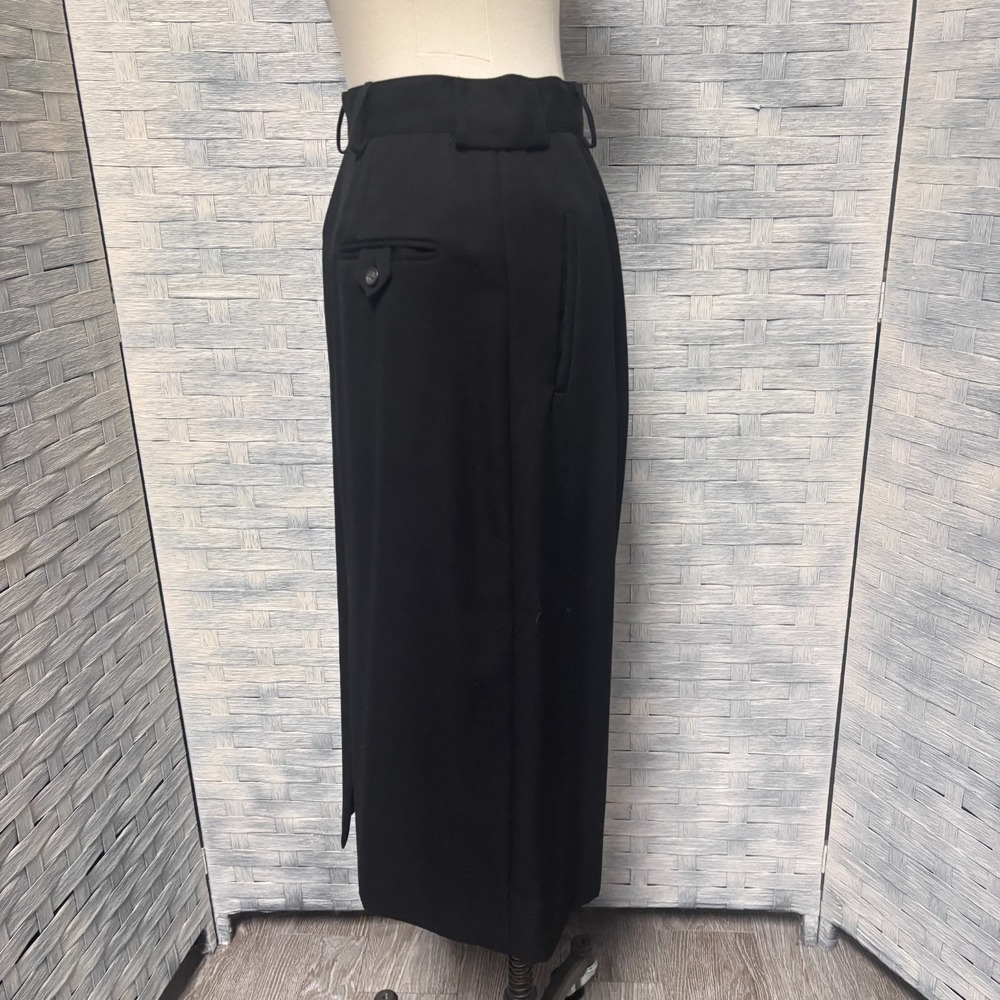 Ralph Lauren Size 10 Vintage 100% Wool Black Pleated High Waisted Midi Skirt USA - Picture 3 of 8